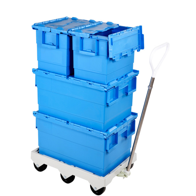 Bac avec couvercle «&nbsp;crocodile&nbsp;» Avec couvercle bleu plastique 40x30x31 cm 25 L fond plein parois pleines