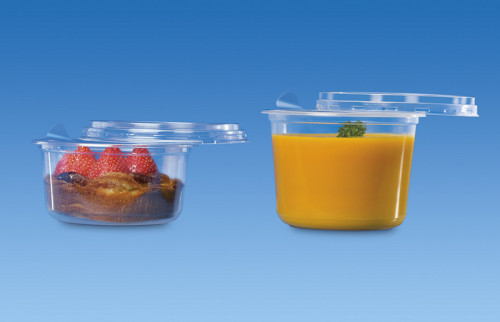 Pot rond transparent Ø 11,7 cm 4,3 cm 25 cl Tusipack Alphaform (50 pièces)