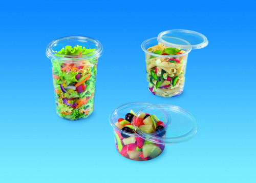 Pot rond transparent Ø 11,7 cm 15,6 cm 100 cl Tusipack Alphaform (50 pièces)