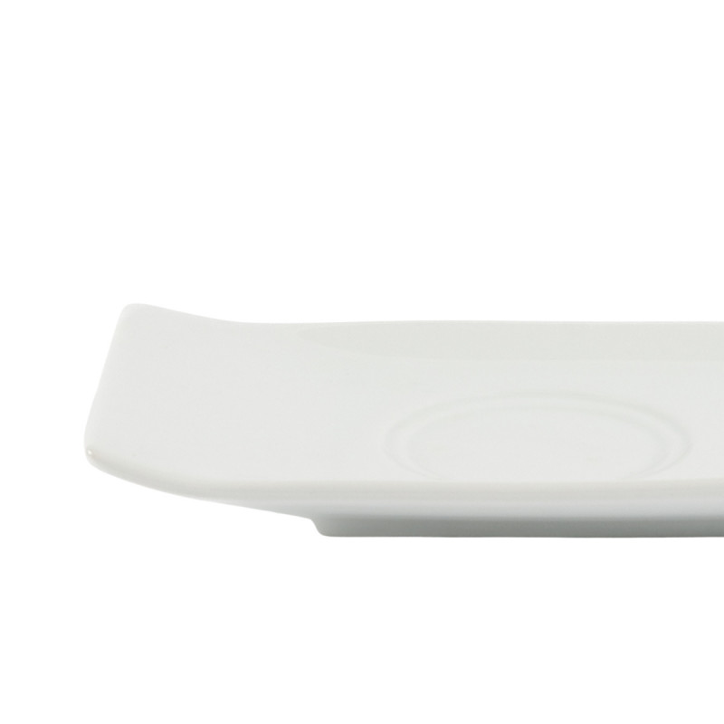 Sous-tasse à café gourmand ovale blanc porcelaine 23 cm Prismo Pro.mundi