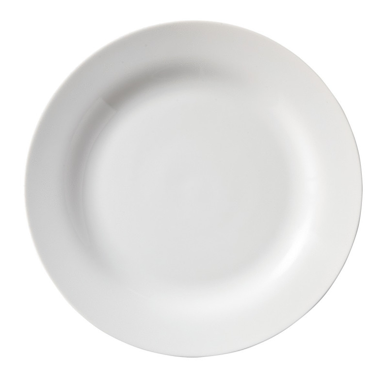 Assiette plate rond blanc porcelaine Ø 19 cm Bazik Essentials Collection
