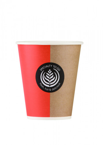 Gobelet beige carton Ø 80 mm 30 cl Hot Cup Huhtamaki (55 pièces)