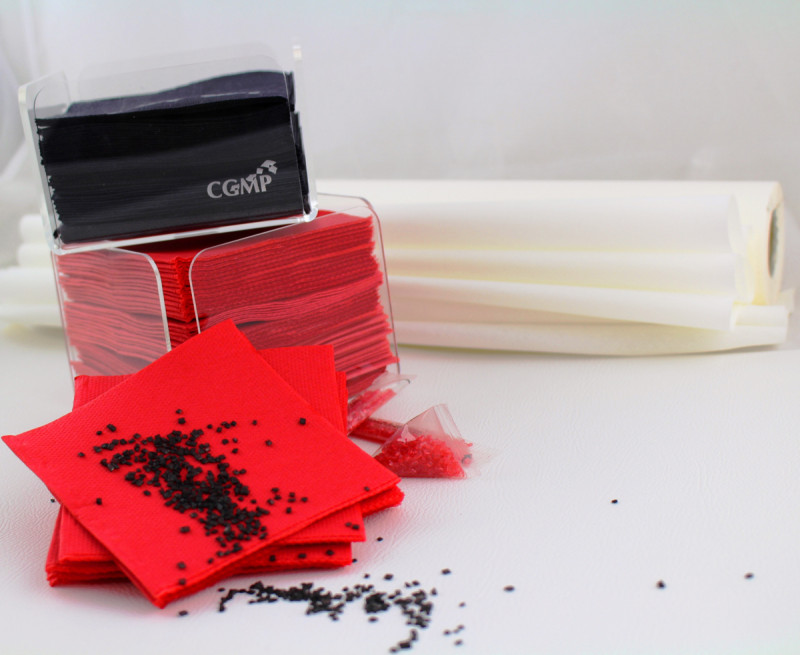 Serviette rouge ouate de cellulose 20x20 cm Lisah Pro.mundi (50 pièces)