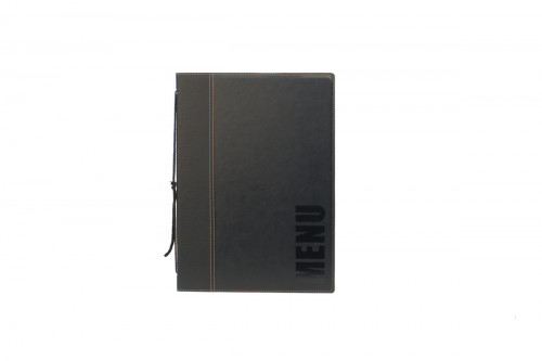 Protège-menu A4 rectangulaire noir 4 vues ajoutables Securit