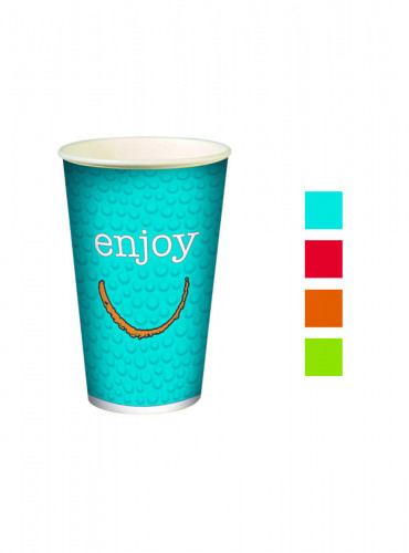Gobelet multicolore carton Ø 8 cm 30 cl Enjoy Huhtamaki (100 pièces)