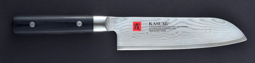 Couteau santoku 18 cm acier bois compressé unie Kasumi Damas Kasumi