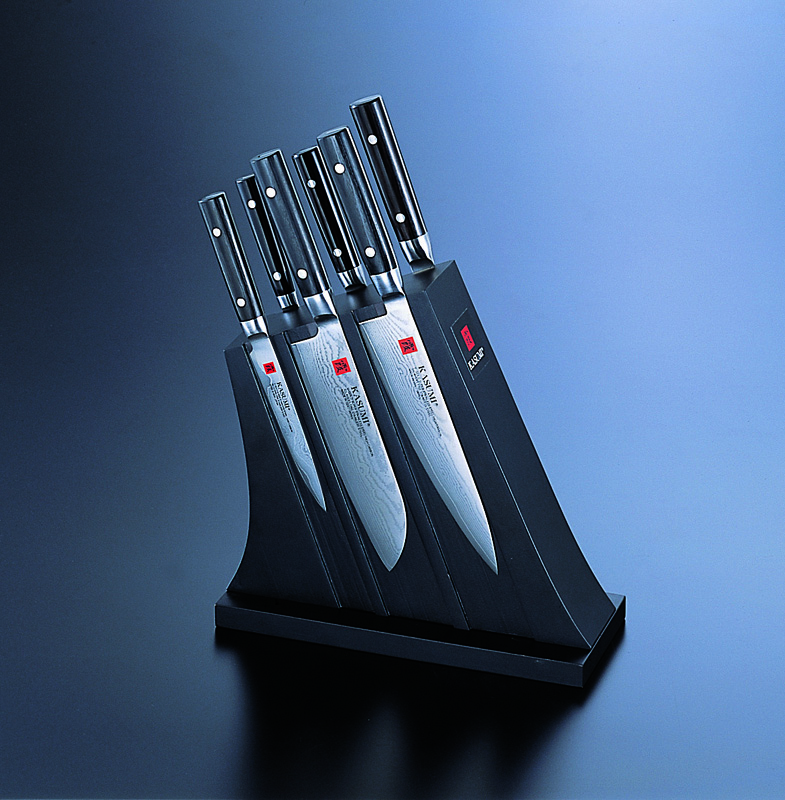 Couteau santoku 18 cm acier bois compressé unie Kasumi Damas Kasumi