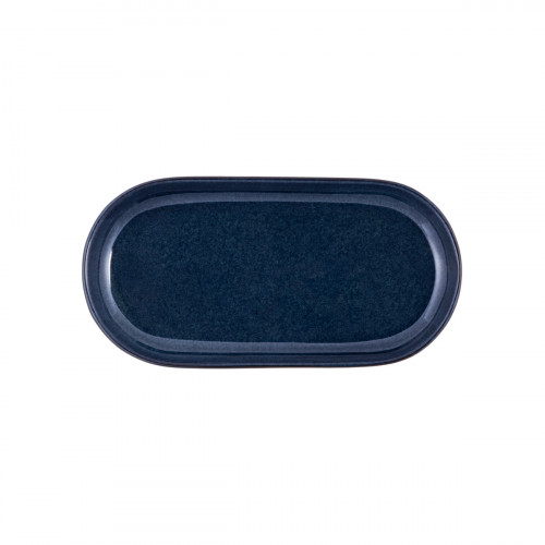 Assiette à burger rectangulaire bleu grès émaillé 29x14 cm Gres Couleur Pro.mundi