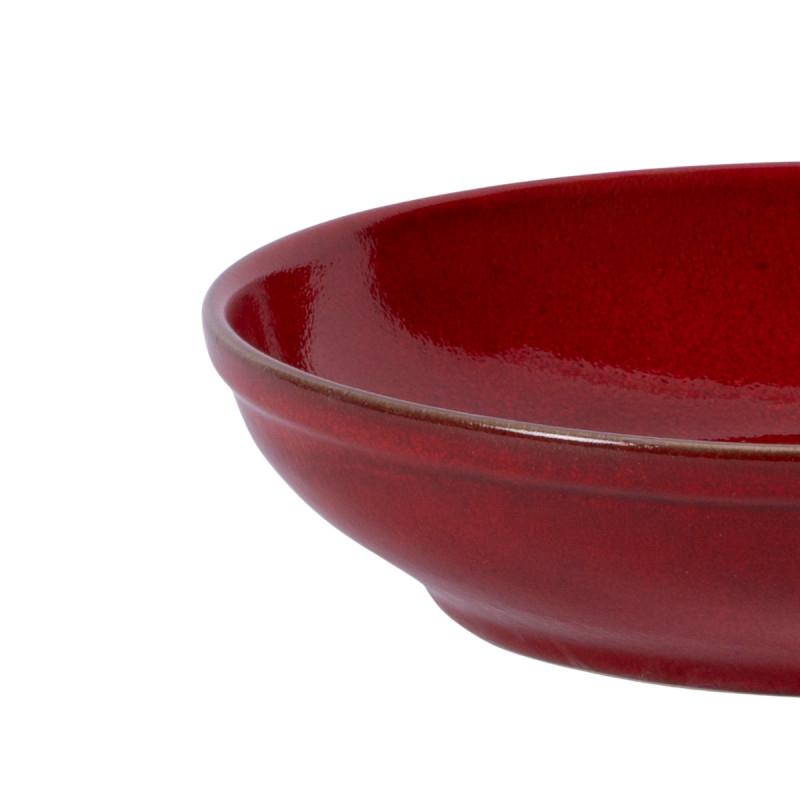 Assiette creuse rond rouge grès émaillé Ø 23 cm Gres Couleur Pro.mundi