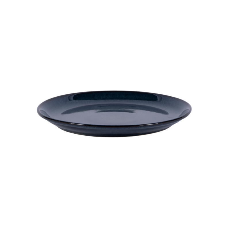 Assiette plate rond bleu grès émaillé Ø 24 cm Gres Couleur Pro.mundi