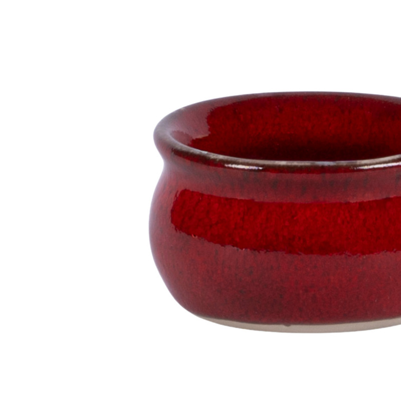 Beurrier rond rouge grès émaillé Ø 7 cm Gres Couleur Pro.mundi