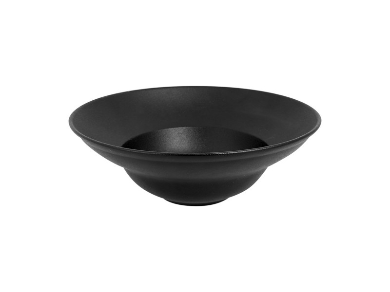 Assiette extra creuse rond noir porcelaine vitrifiée Neo Fusion Rak