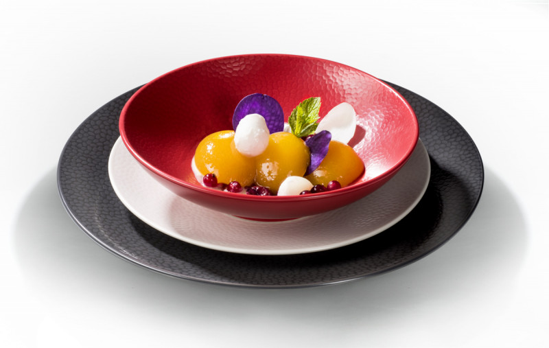 Assiette coupe plate rond ivoire grès émaillé Ø 27,5 cm Stone Medard De Noblat