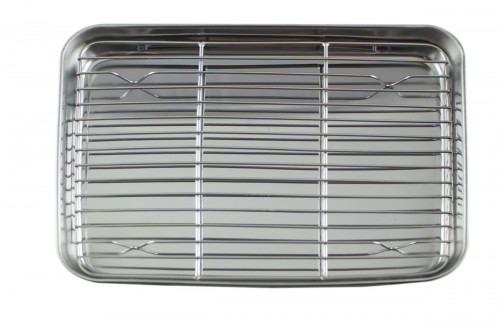 Plateau à dresser avec grille inox 26x18,5x2 cm Pro.cooker