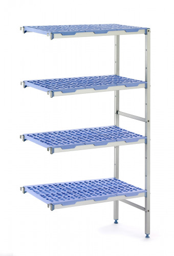 Rayonnage additionnel aluminium anodisé 155,3 cm x 175 cm 150 kg 4 étagères Tournus