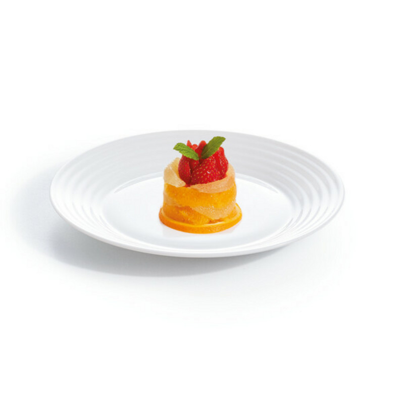 Assiette plate rond blanc verre opal Ø 25 cm Stairo Arcoroc