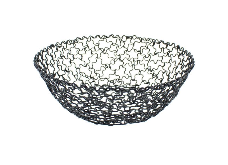 Corbeille rond noir acier Ø 20 cm 5 cm Boucle Tablecraft