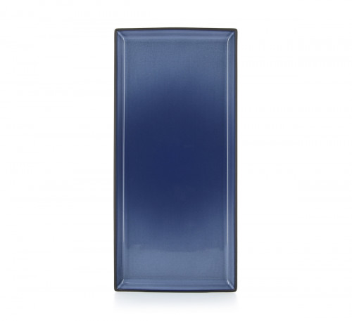 Assiette plate rectangulaire bleu porcelaine culinaire 32,5x15 cm Equinoxe Revol