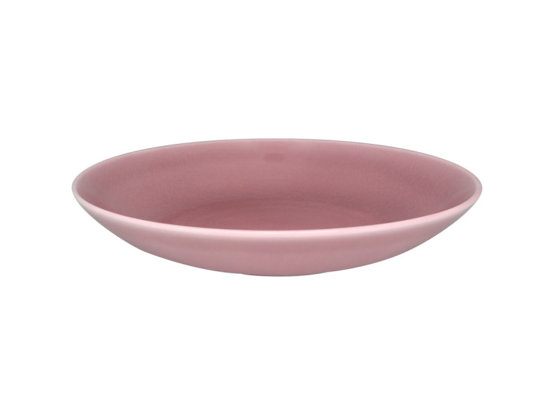 Assiette coupe creuse rond rose porcelaine vitrifiée Ø 25,9 cm Vintage Rak
