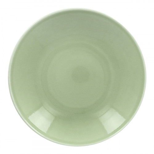 Assiette coupe creuse rond vert porcelaine vitrifiée Ø 25,9 cm Vintage Rak