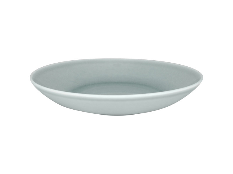 Assiette coupe creuse rond bleu porcelaine vitrifiée Ø 22,2 cm Vintage Rak
