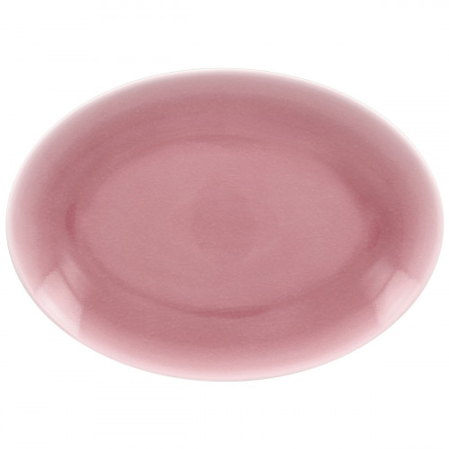 Plat ovale rose porcelaine vitrifiée 26 cm Vintage Rak