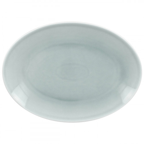 Plat ovale bleu porcelaine vitrifiée 32 cm Vintage Rak