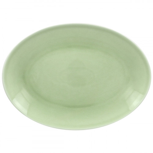 Plat ovale vert porcelaine vitrifiée 36 cm Vintage Rak