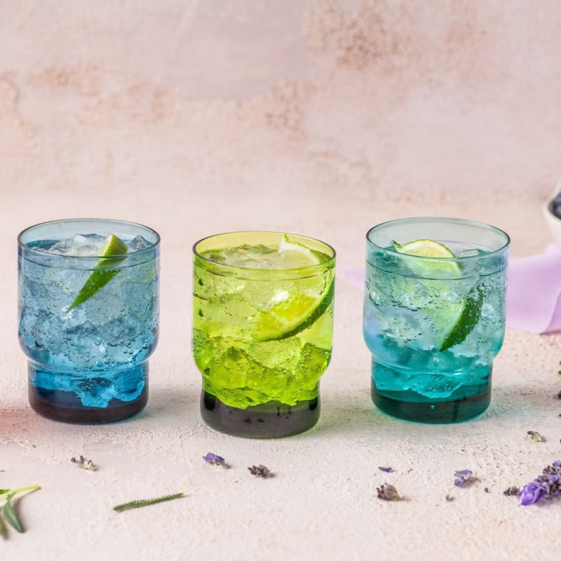 Gobelet forme basse bleu verre 22 cl Artic Pro.mundi
