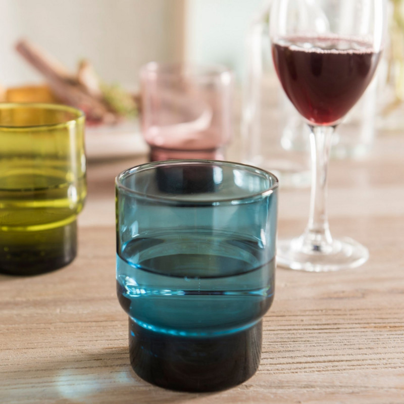 Gobelet forme basse bleu verre 22 cl Artic Pro.mundi