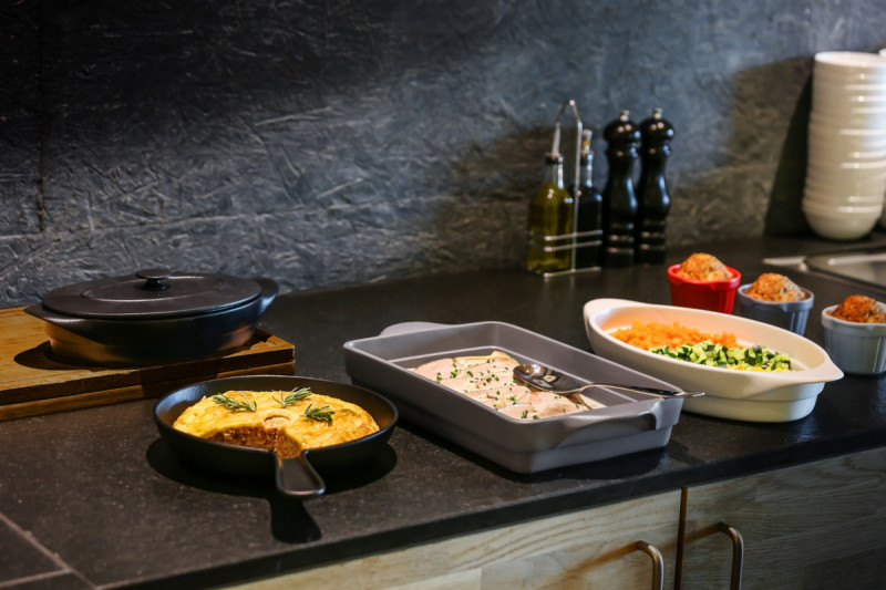 Couvercle pour terrine rectangulaire gris porcelaine vitrifiée 39,5x24,5 cm Chefs Fusion Rak