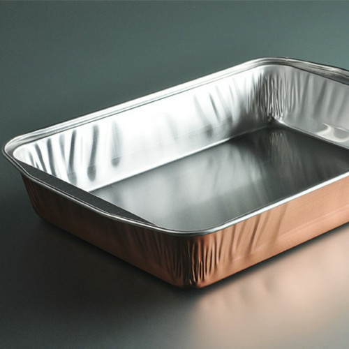 Plat rectangulaire gris aluminium 36,8x24,9x5,9 cm 400 cl
