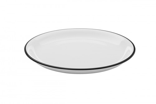 Assiette coupe plate rond blanc grès émaillé Ø 25,5 cm Bistrot Pro.mundi