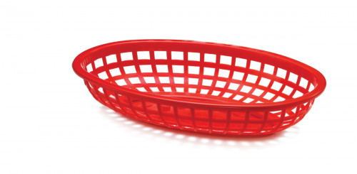 Corbeille ovale rouge polypropylène (pp) 24x15x5 cm Classic Tablecraft