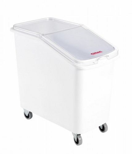 Bac à ingrédients plastique blanc 72,5x41x67,5 cm 100 L Avec couvercle Avec roues Gilac
