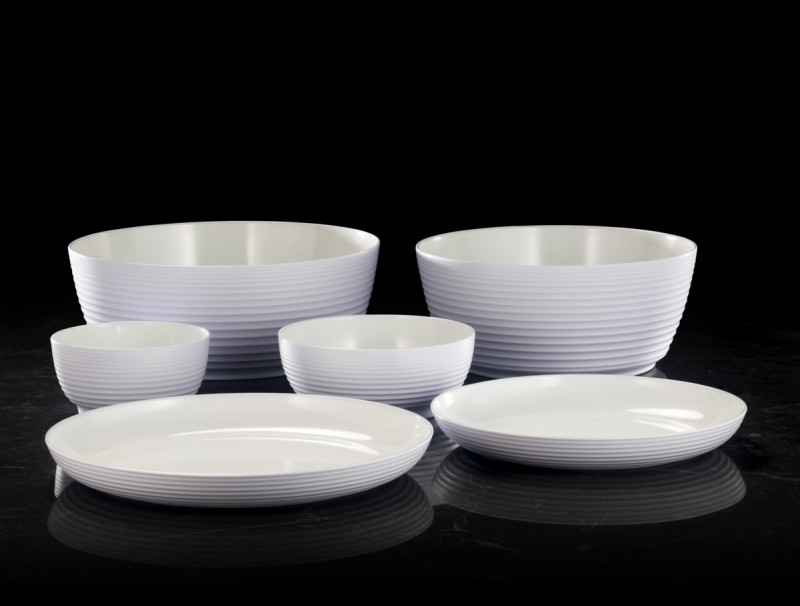 Assiette plate rond blanc mélamine Ø 22 cm Wave Platex