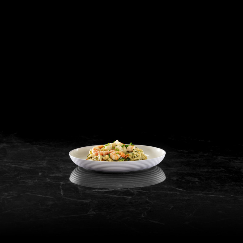 Assiette plate rond blanc mélamine Ø 26 cm Wave Platex