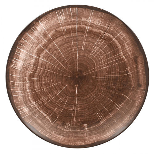 Assiette coupe plate rond oak porcelaine vitrifiée Ø 24 cm Woodart Rak