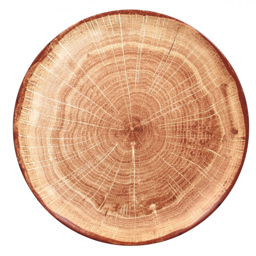 Assiette coupe plate rond timber porcelaine vitrifiée Ø 26,7 cm Woodart Rak