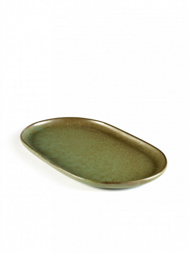 Assiette plate ovale camogreen grès émaillé 25x15 cm Surface Serax