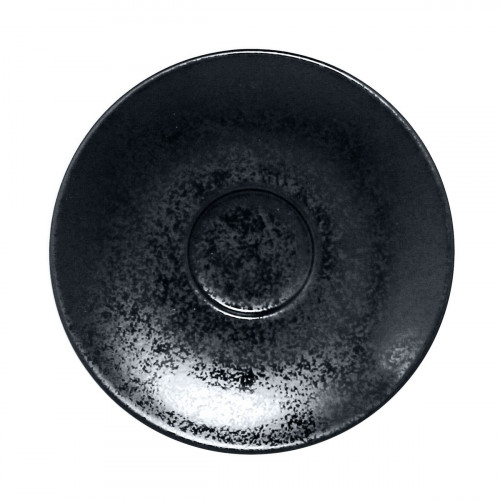 Sous-tasse à expresso rond noir porcelaine vitrifiée Ø 12,5 cm Karbon Rak