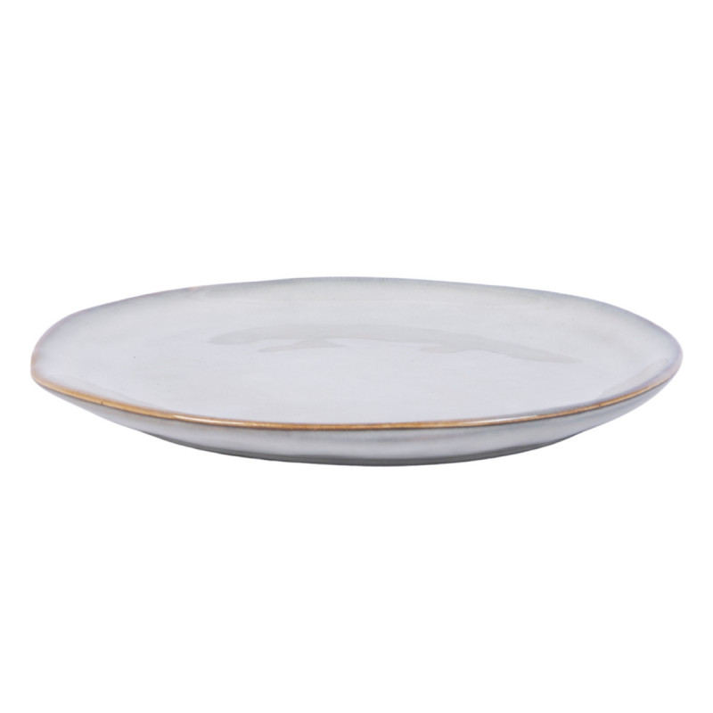Assiette plate rond gris grès émaillé Ø 20 cm Sky Pro.mundi