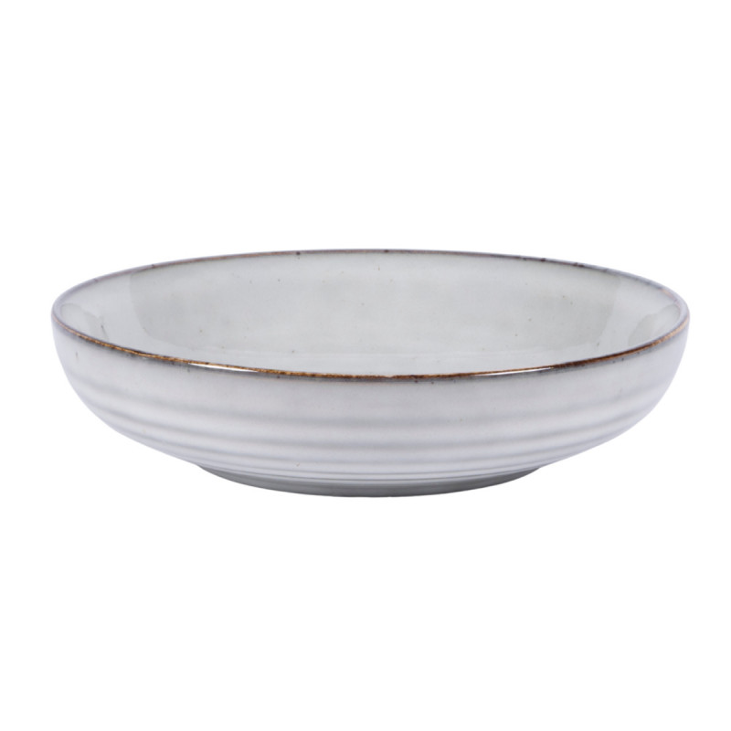 Assiette creuse rond gris grès émaillé Ø 22 cm Sky Pro.mundi