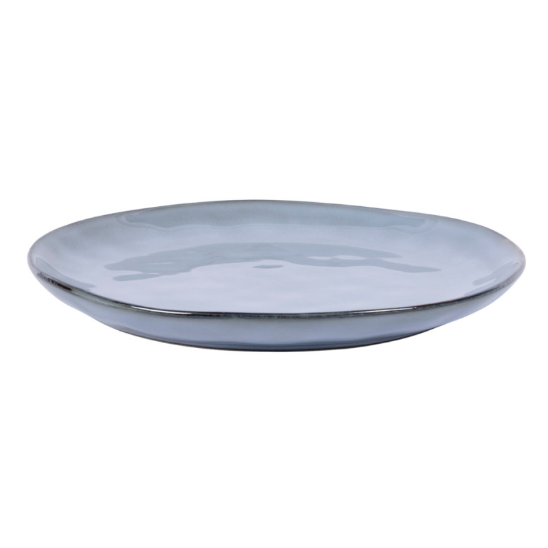 Assiette plate rond bleu grès émaillé Ø 24 cm Sky Pro.mundi