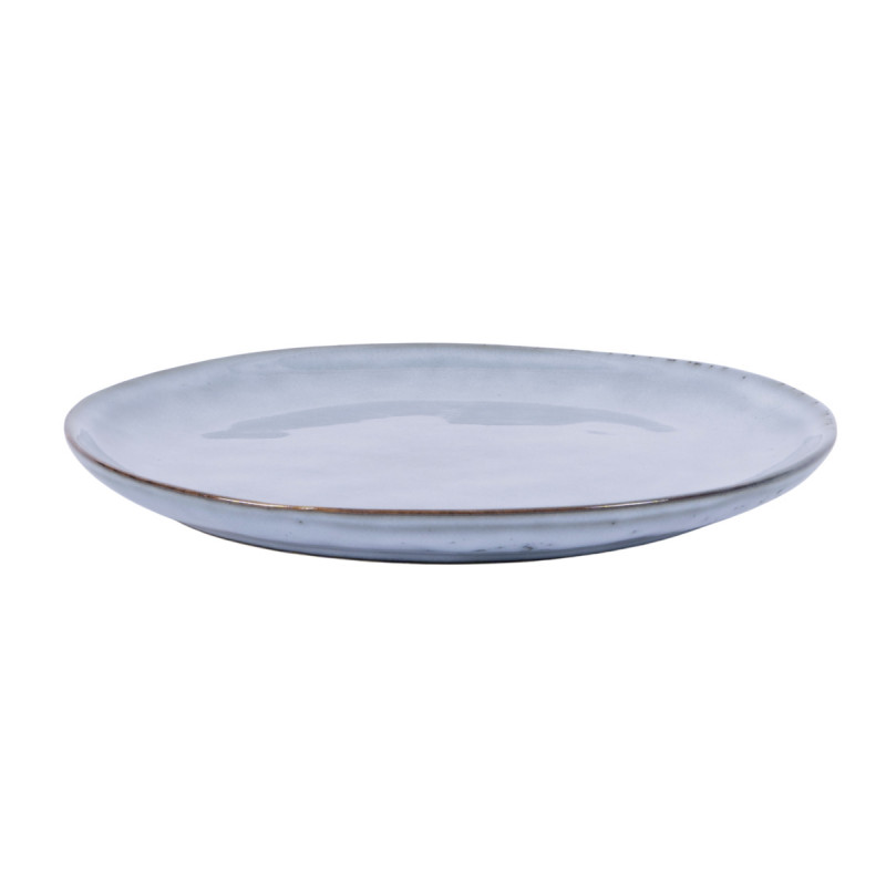 Assiette plate rond bleu grès émaillé Ø 20 cm Sky Pro.mundi