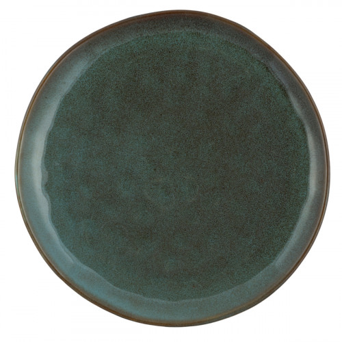 Assiette plate rond vert grès émaillé Ø 28 cm Sky Pro.mundi