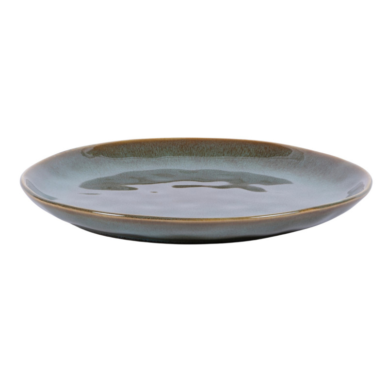Assiette plate rond vert grès émaillé Ø 24 cm Sky Pro.mundi