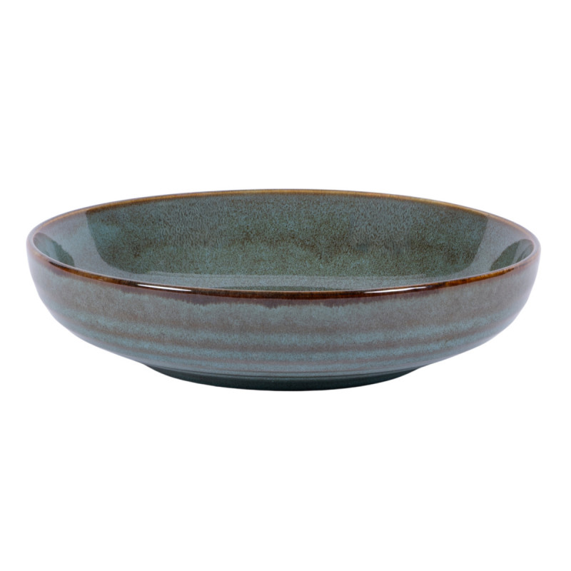 Assiette creuse rond vert grès émaillé Ø 22 cm Sky Pro.mundi