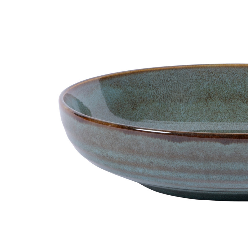 Assiette creuse rond vert grès émaillé Ø 22 cm Sky Pro.mundi