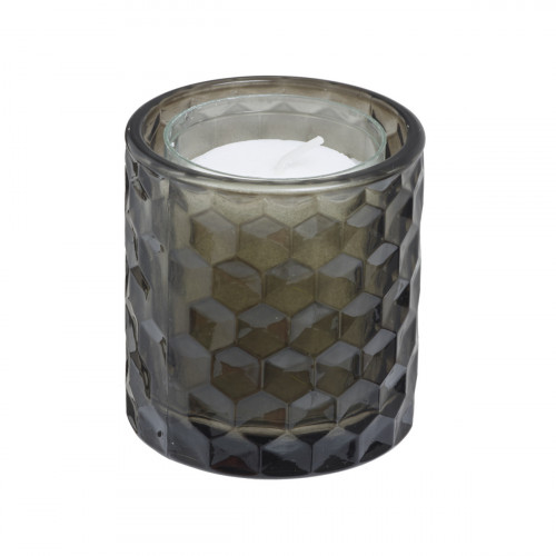 Photophore rond gris Ø 7 cm 7,5 cm Spaas